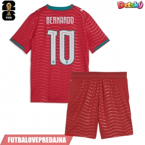 Lacne Dětský Futbalové dres Portugalsko Bernardo Silva #10 MS 2026 Krátky Rukáv - Domáci (+ trenírky)